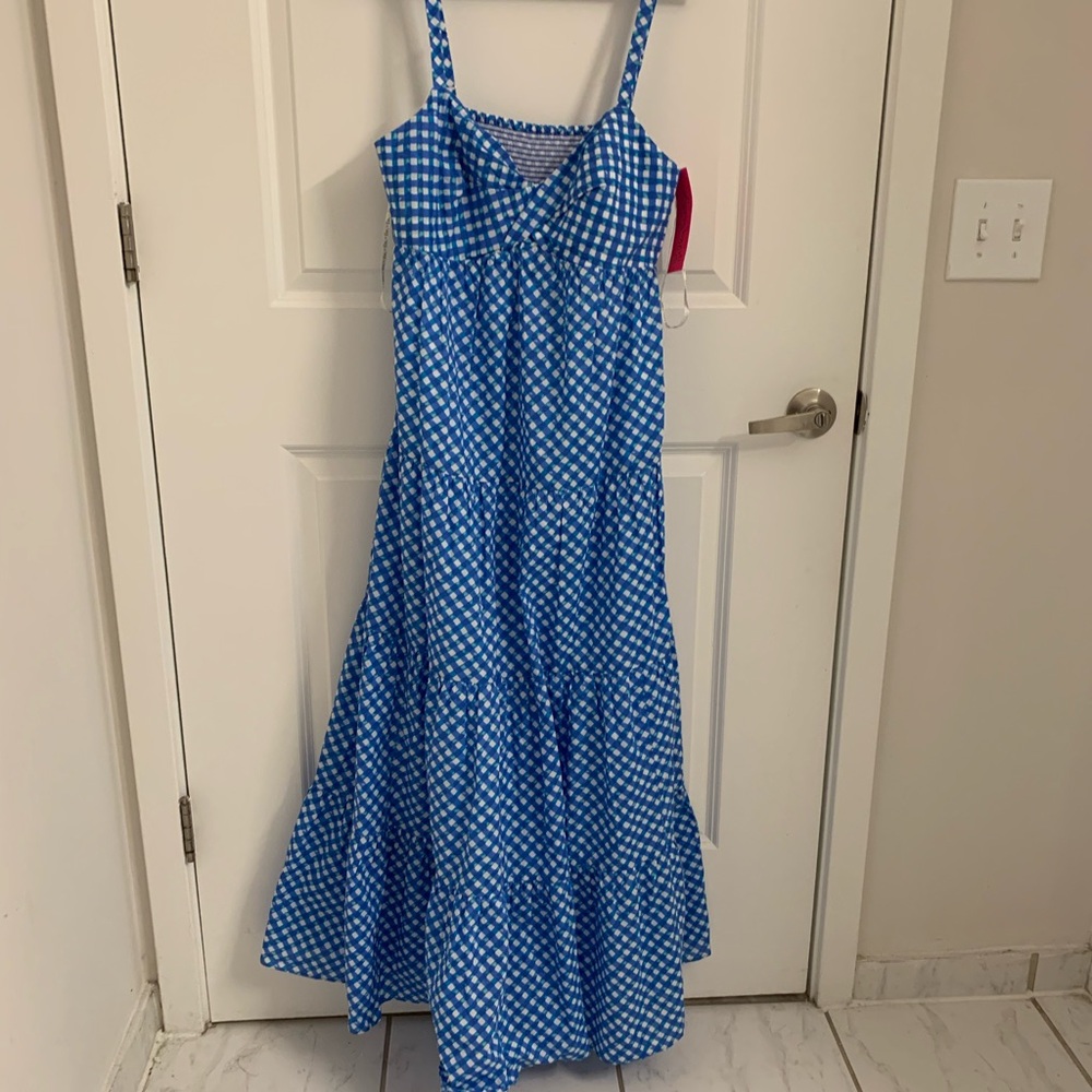 Lilly Pulitzer Blue and White Patterned Dress Size 10